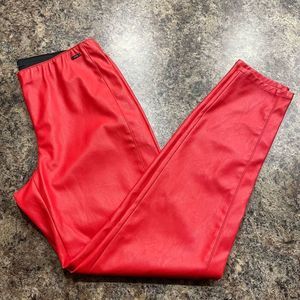 Armani exchange red faux leather pants sz 8